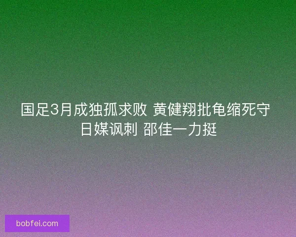 国足3月成独孤求败 黄健翔批龟缩死守 日媒讽刺 邵佳一力挺